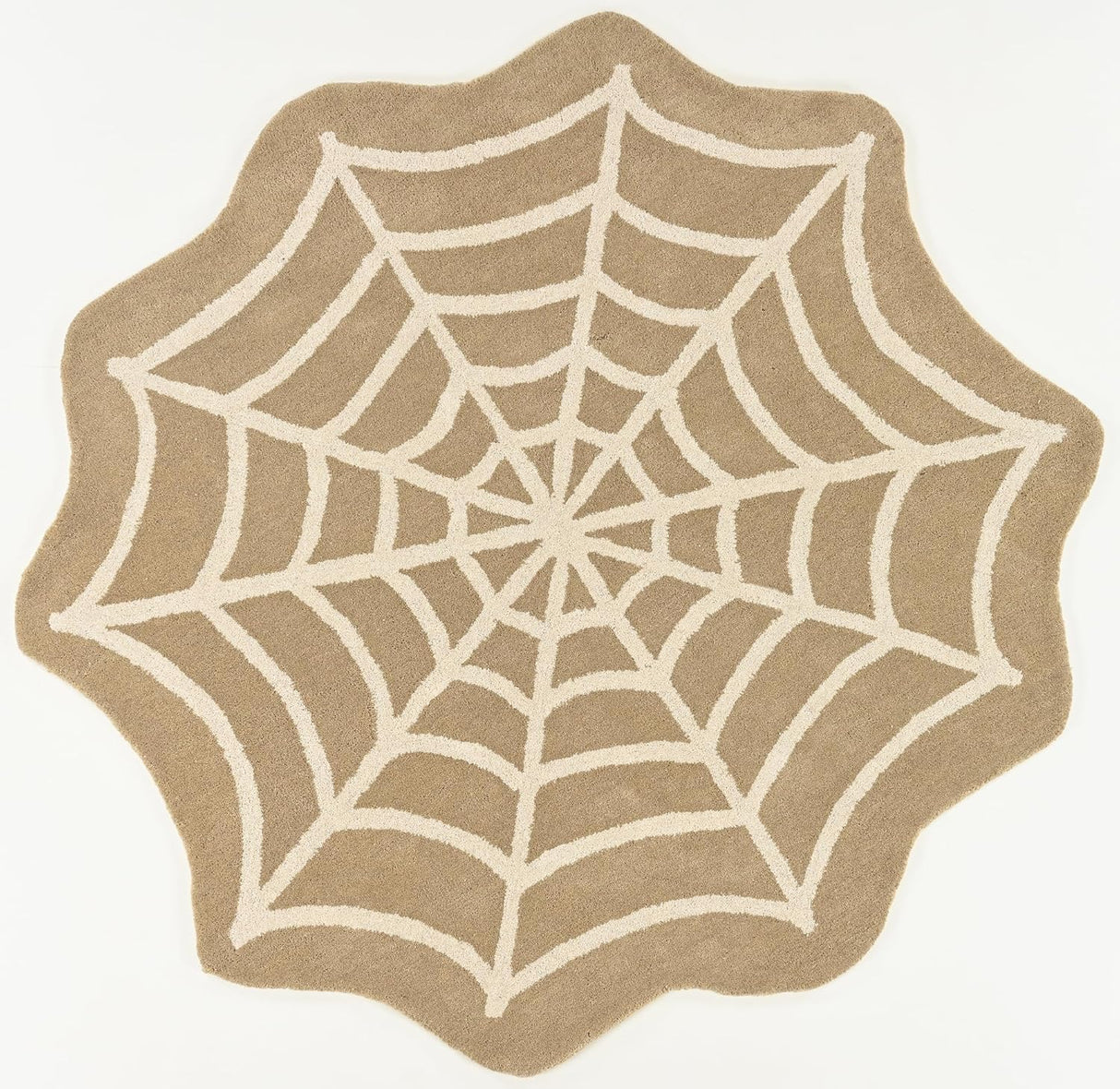 Handcrafted Spider Web Wool Rug