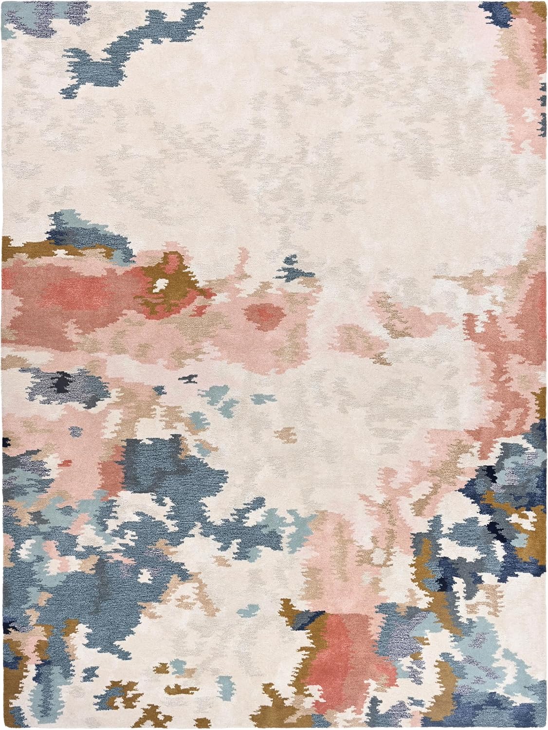 Premium Modern Handmade Wool & Viscose Flame Pattern Area Rug