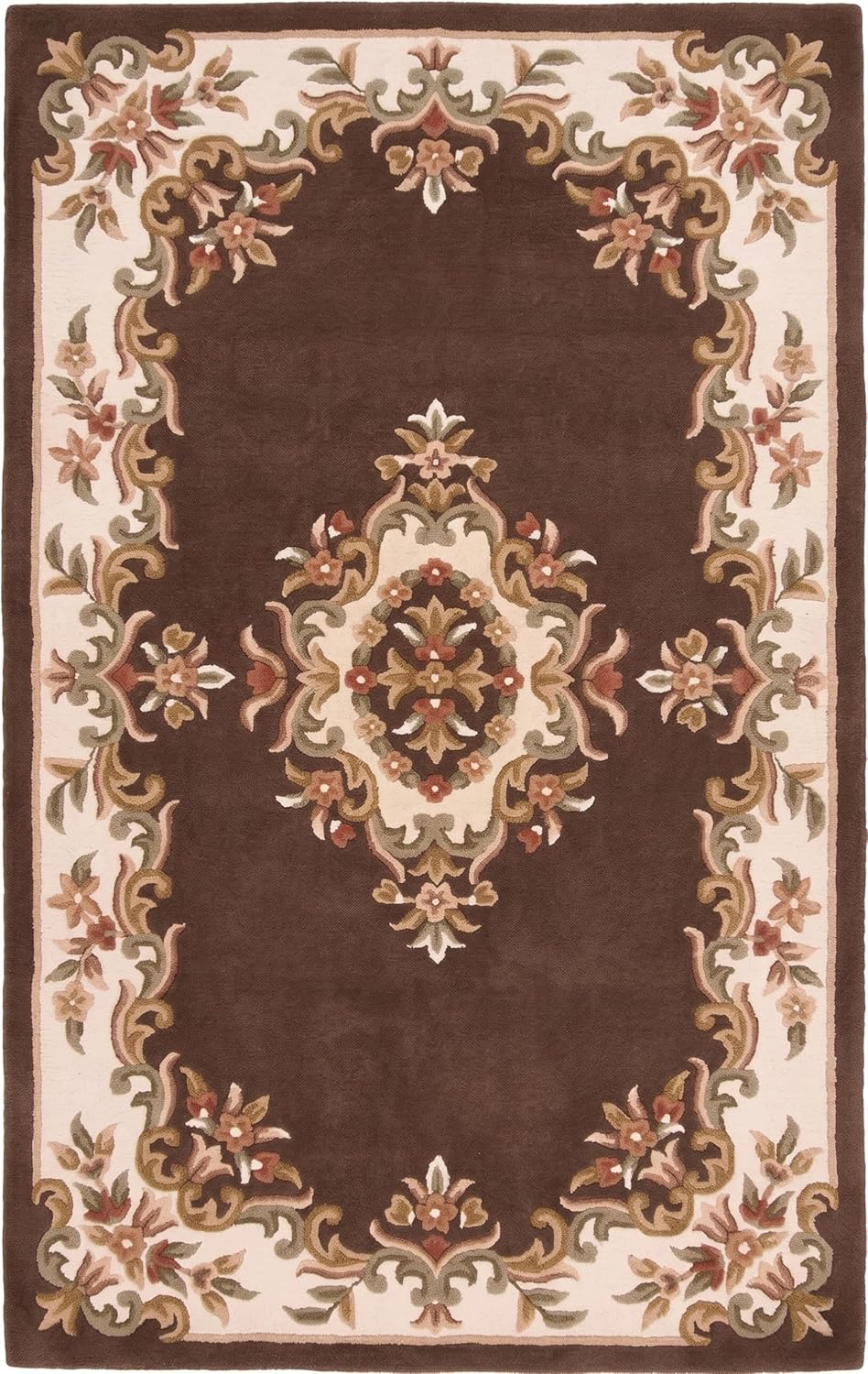 Handmade Traditional Wool Rug | Floral Medallion Border Design