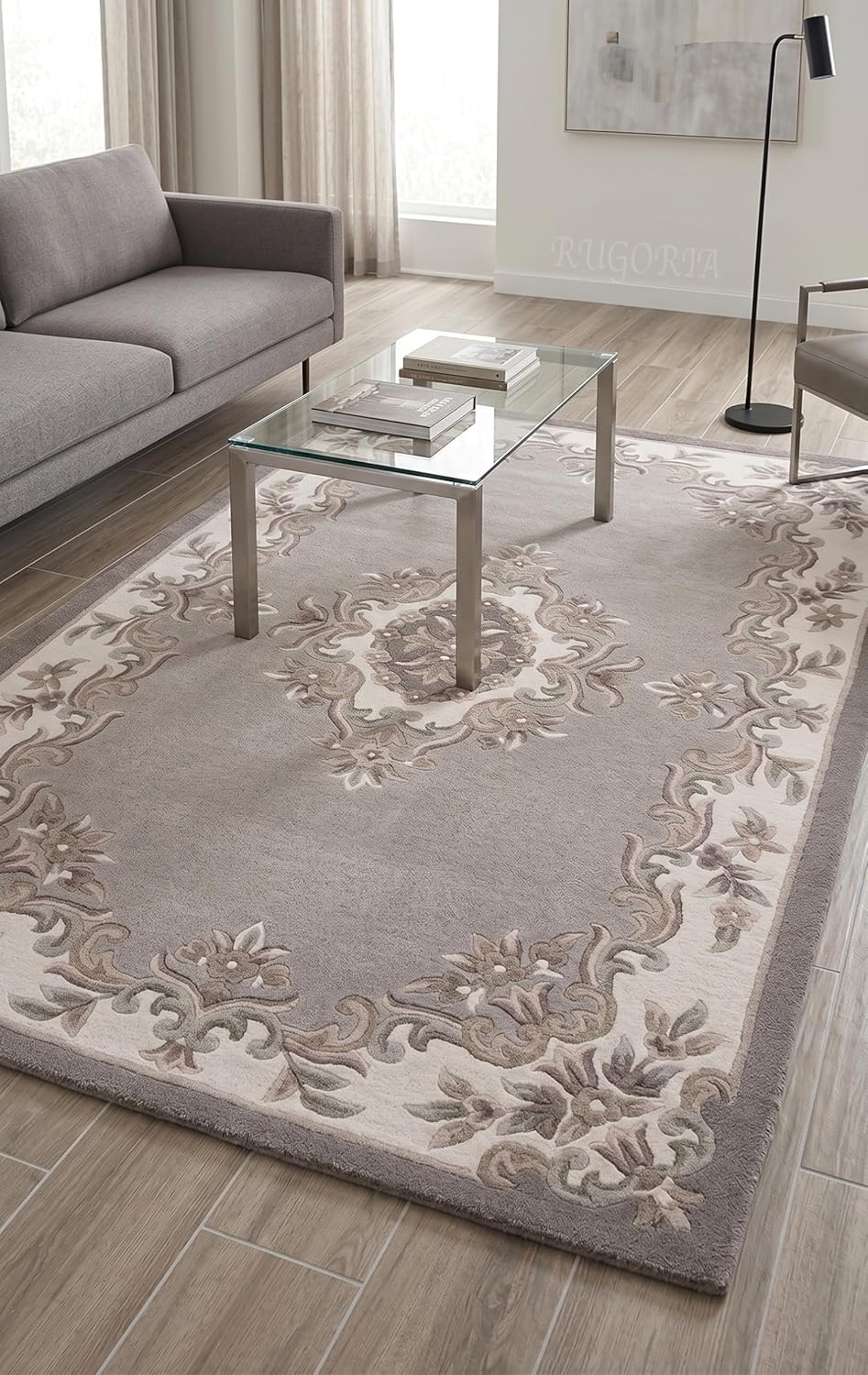 Handmade Traditional Wool Rug | Floral Medallion Border Design