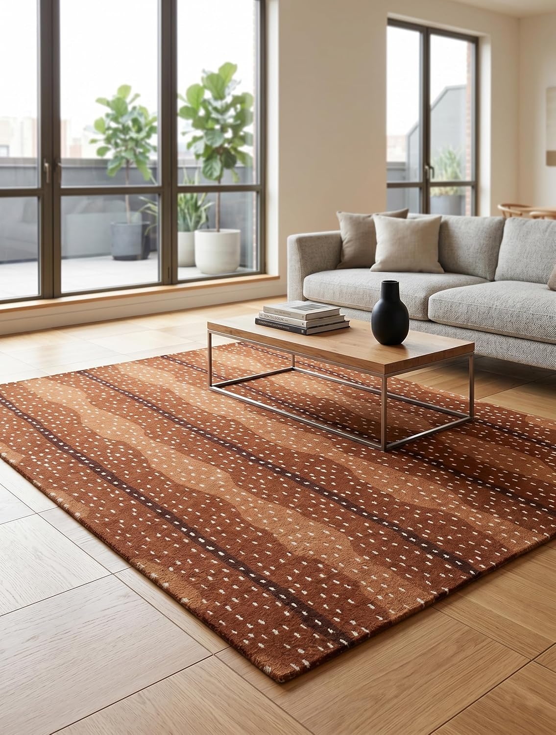 Antelope Cheetah – Contemporary Handmade 100% Wool Area Rug