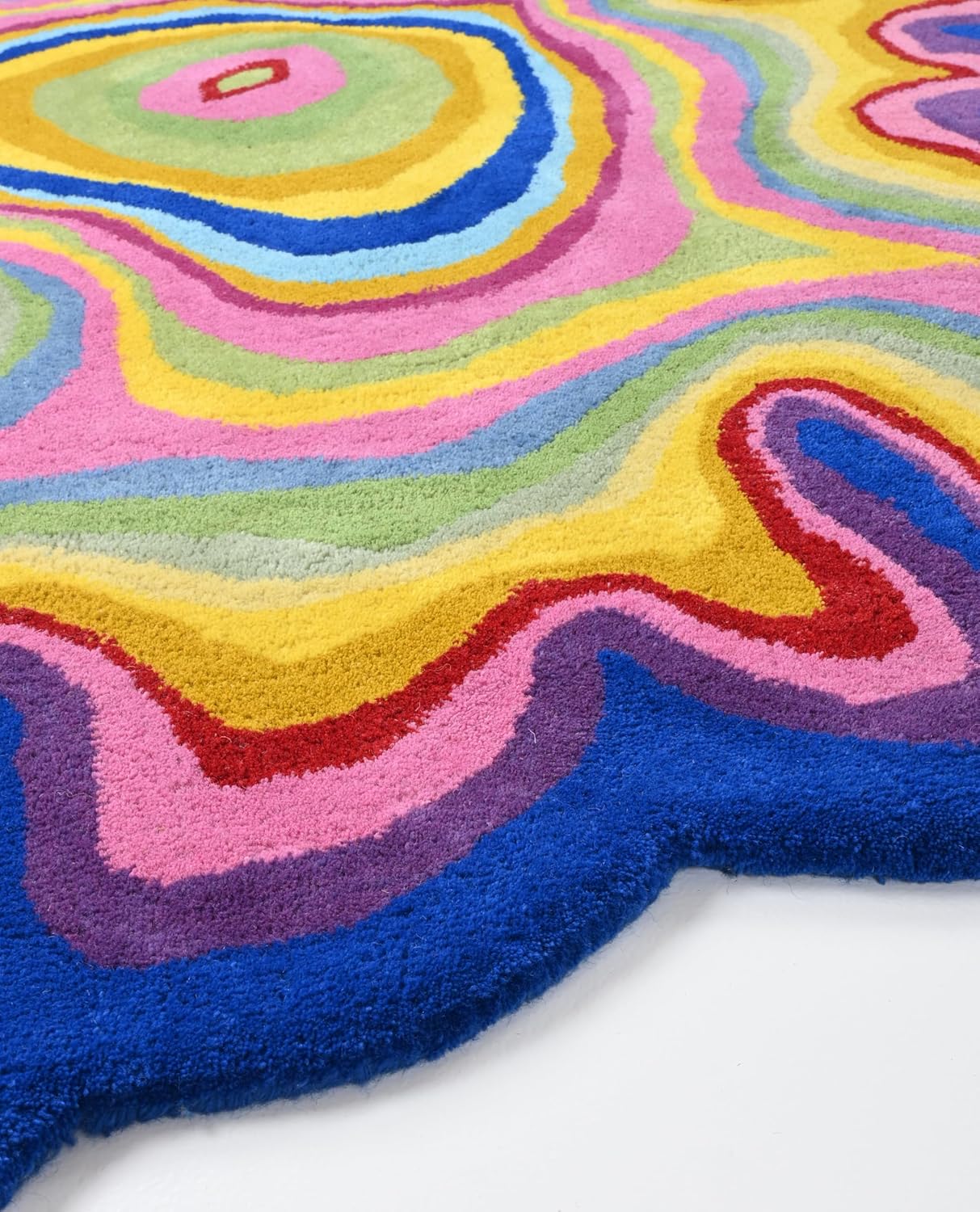 Irregular Shaped Handmade Wool Area Rug