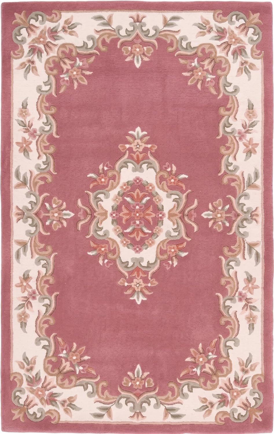 Handmade Traditional Wool Rug | Floral Medallion Border Design