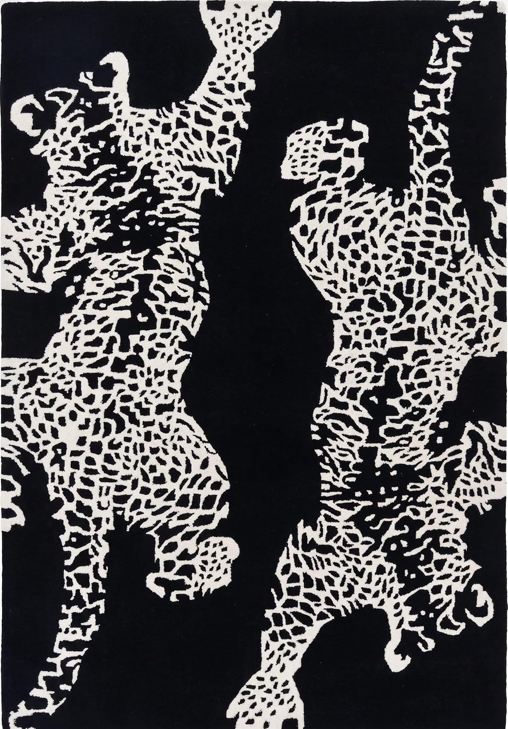 Climbing Jaguar Modern Handmade Wool Area Rug