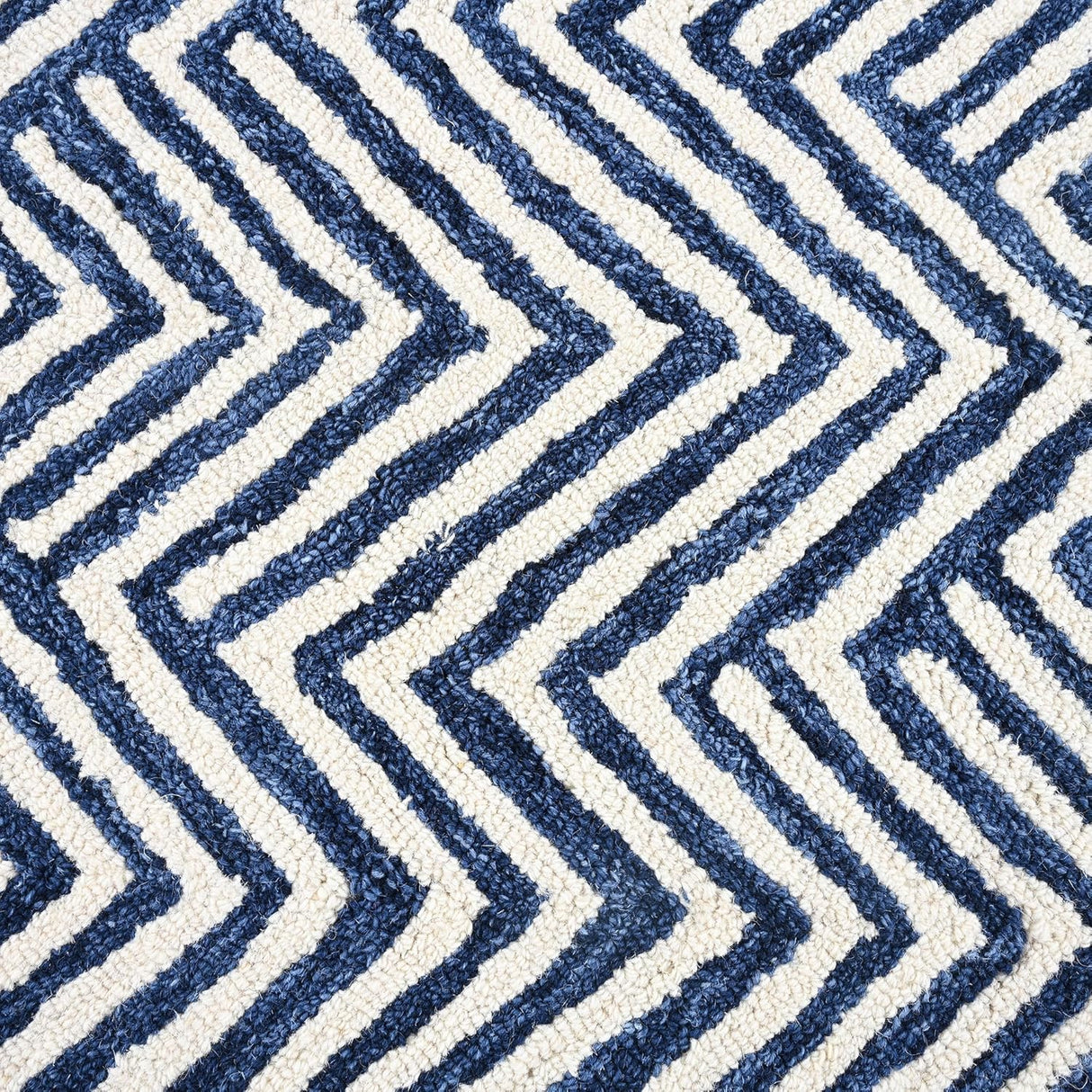 Modern Herringbone Chevron Collection Area Rug - Handmade Wool Carpet