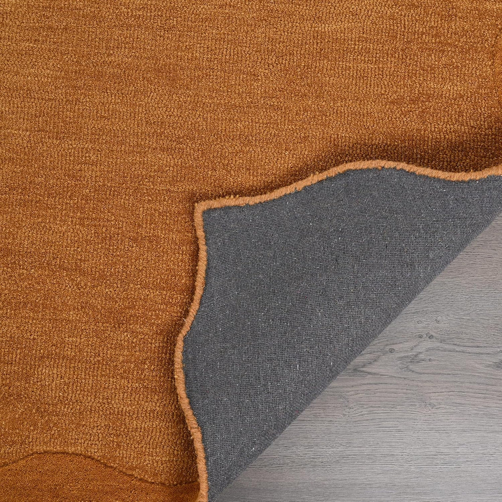 Scalloped Wool Rug – Hand-Tufted, Thick & Soft, Wavy Edge with Cotton Backing