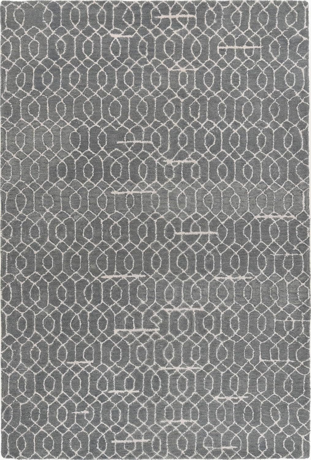 Modern Hand-Tufted Geometric Patterned Wool Area Rug for Living Room, Bedroom, and Home Décor – Soft and Plush Carpet for Cozy and Stylish Interiors