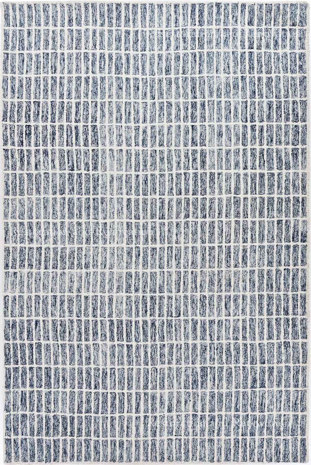 Hand-Tufted 100% Wool Rug – Unique Modern Geometric Grid Pattern