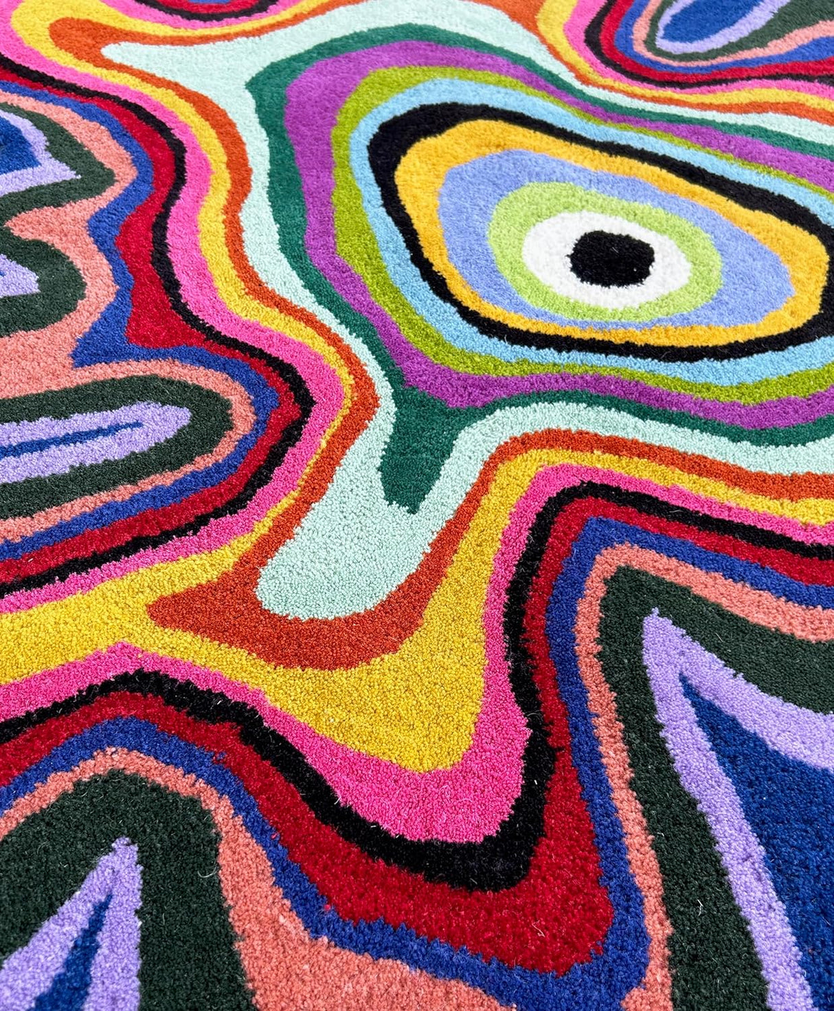 Irregular Shaped Handmade Wool Area Rug