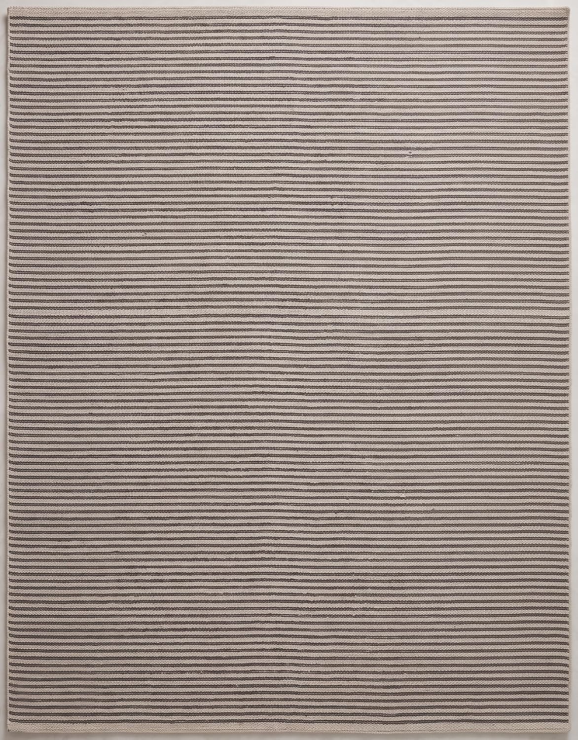 Modern Hand Tufted Wool Rug, Thin Striped Pattern, Soft Wool Carpet