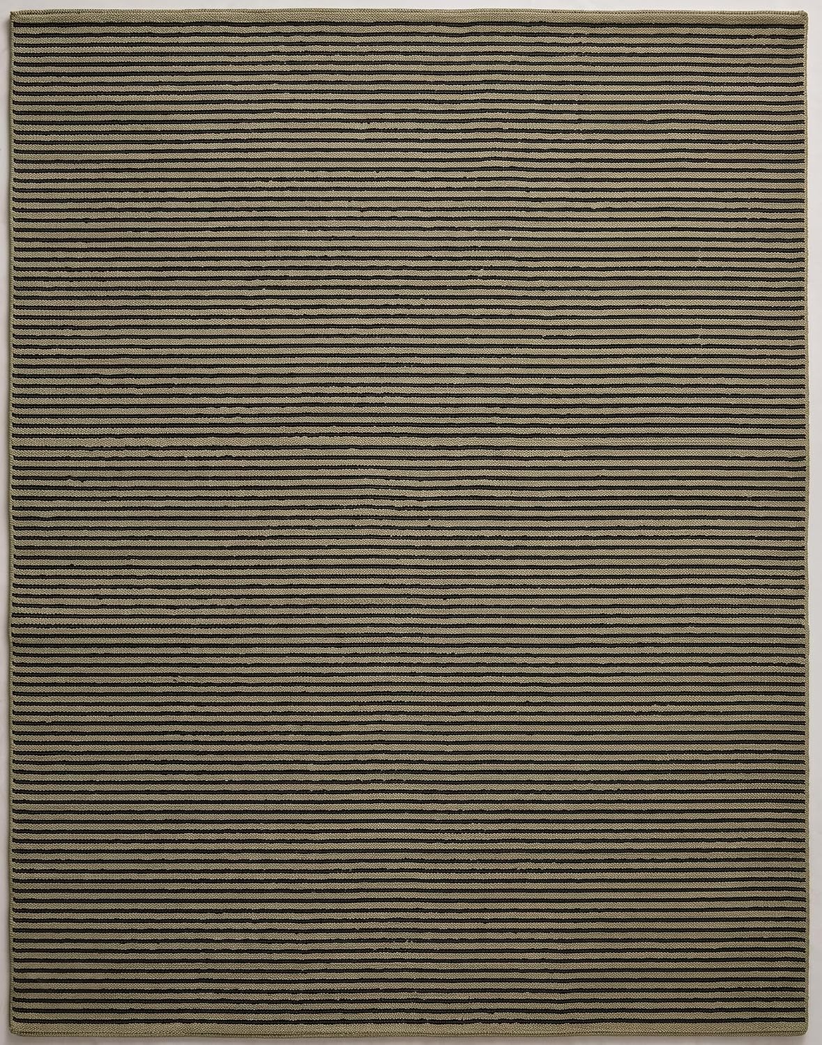Modern Hand Tufted Wool Rug, Thin Striped Pattern, Soft Wool Carpet