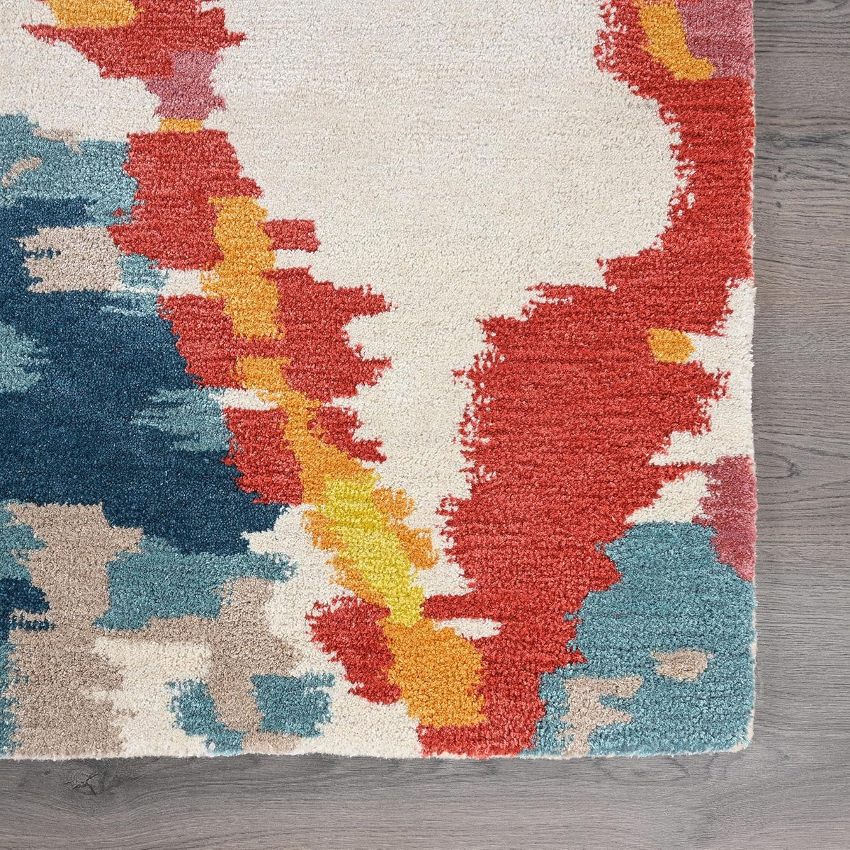 Premium Modern Handmade Wool & Viscose Flame Pattern Area Rug
