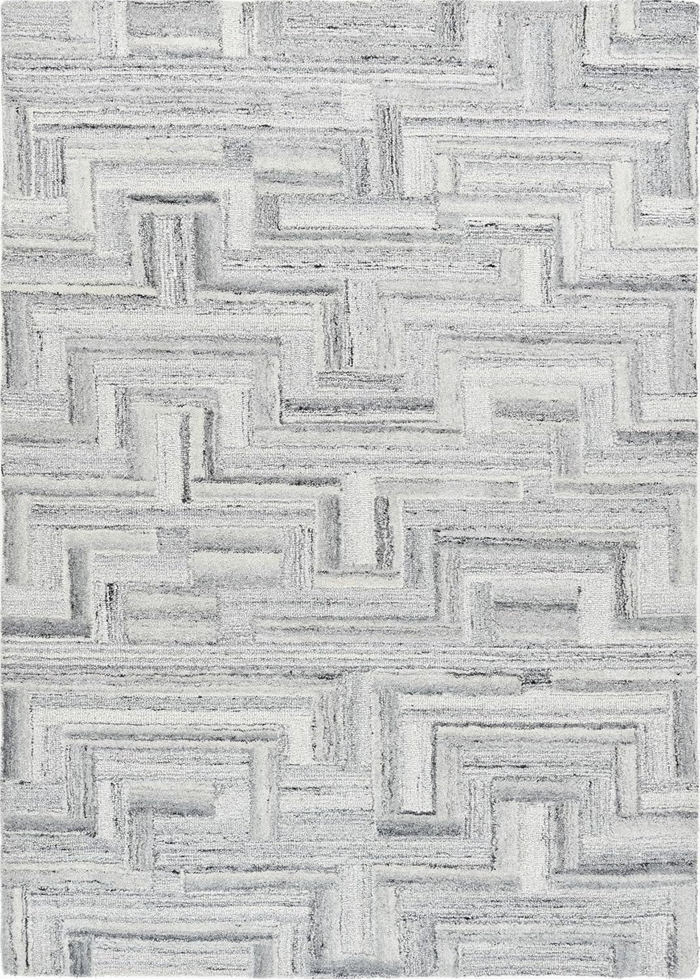 Geometric Wool Rug – Hand-Tufted, Modern Maze Design, Soft & Durable