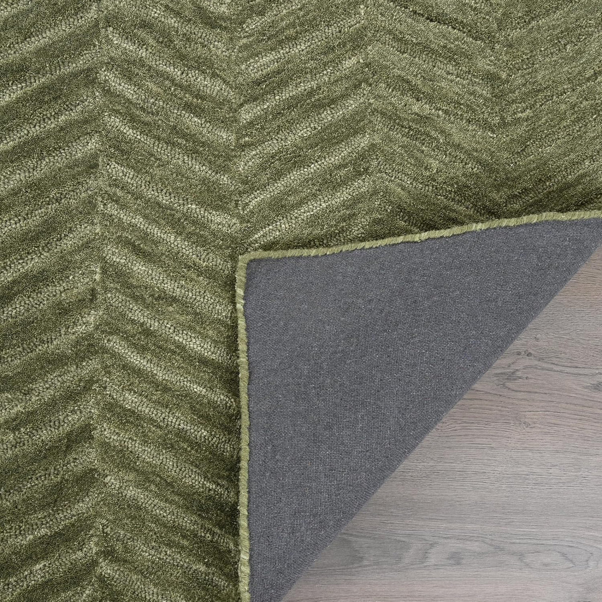 Modern Herringbone Chevron Collection Area Rug - Handmade Wool Carpet
