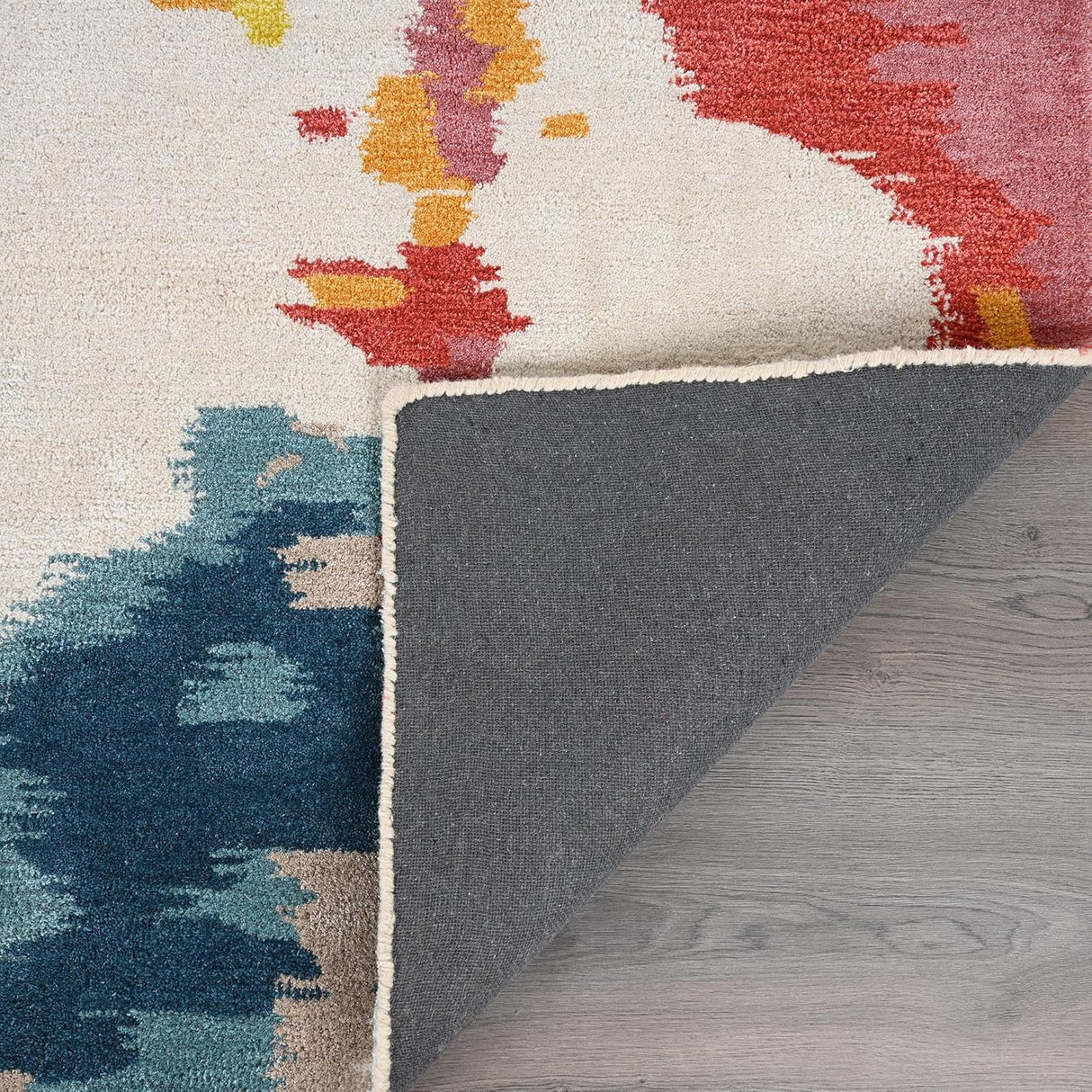 Premium Modern Handmade Wool & Viscose Flame Pattern Area Rug