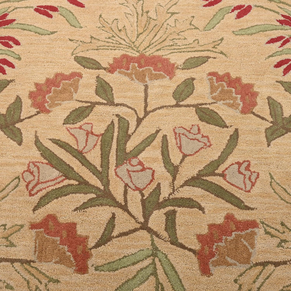 Hand-Tufted Adeline Wool Rug in Beige/Blue with Traditional Floral Tulip Design