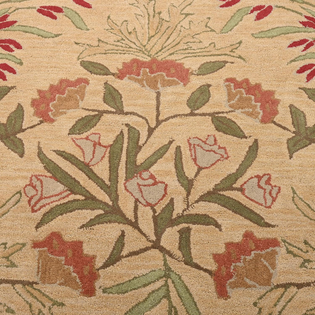 Hand-Tufted Adeline Wool Rug in Beige/Blue with Traditional Floral Tulip Design