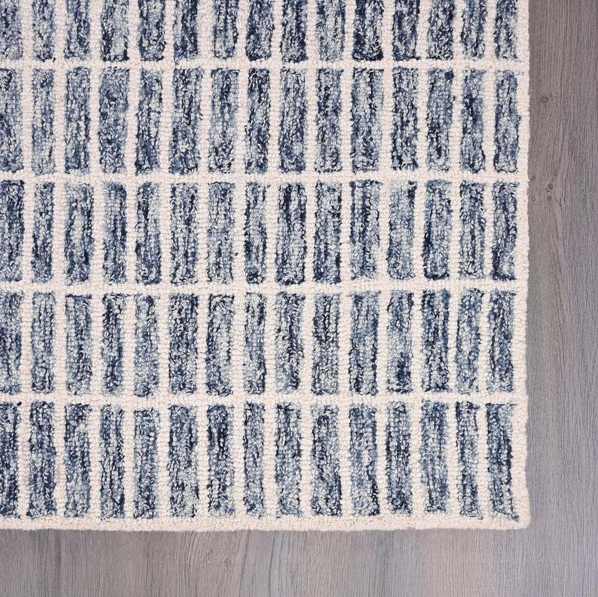 Hand-Tufted 100% Wool Rug – Unique Modern Geometric Grid Pattern