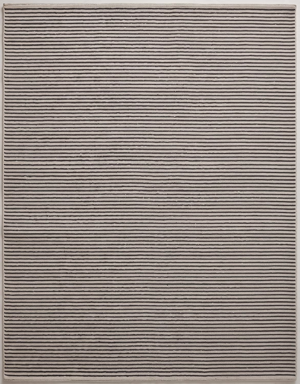 Modern Hand Tufted Wool Rug, Thin Striped Pattern, Soft Wool Carpet