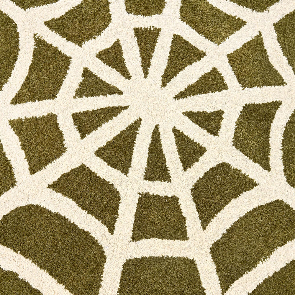 Handcrafted Spider Web Wool Rug
