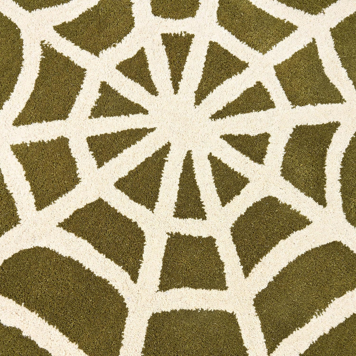Handcrafted Spider Web Wool Rug