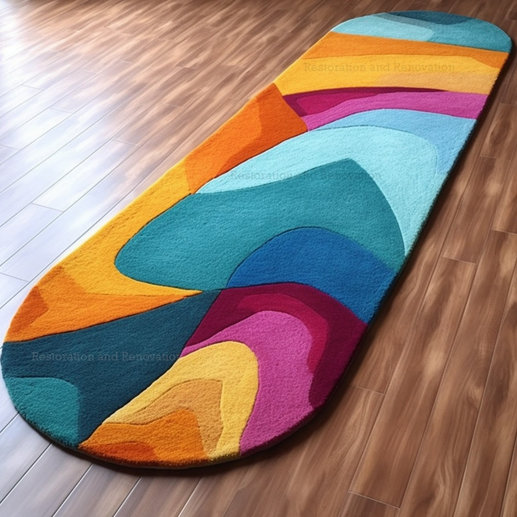 Modern Art-Inspired Wool Runner Rug