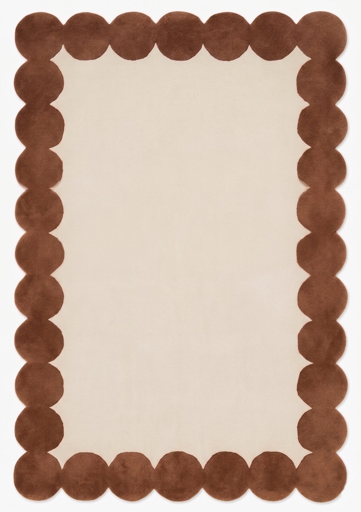 Hand-Tufted Scalloped Wool Area Rug | Modern Irregular Shape with Soft Plush Pile