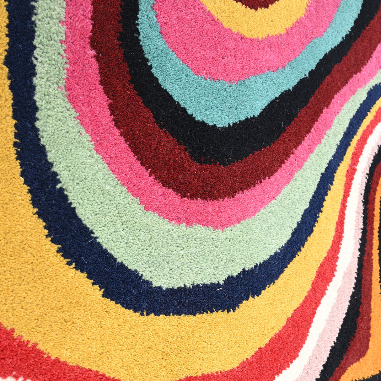 Irregular Shaped Handmade Wool Area Rug