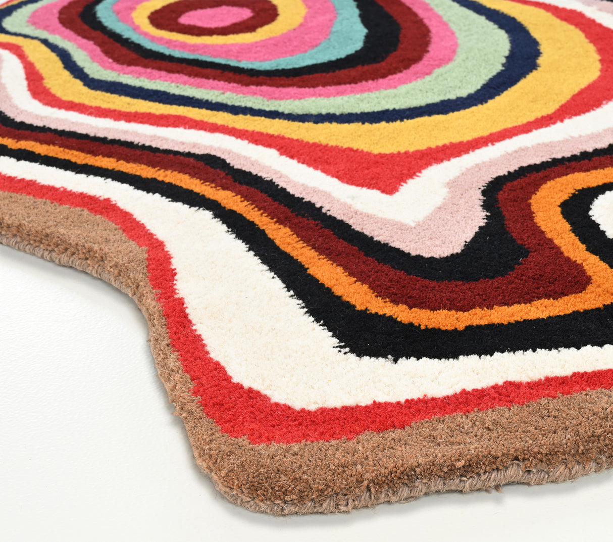 Irregular Shaped Handmade Wool Area Rug