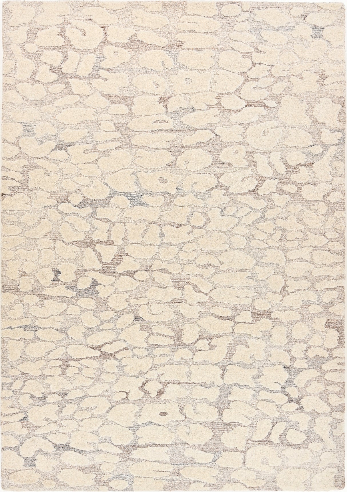 Handmade Beige Abstract Wool Area Rug – Soft Plush Texture with Contemporary Design for Modern and Classic Interiors, Perfect for Living Room, Bedroom, or Dining Room Décor