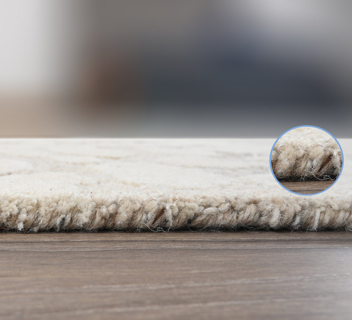 Handmade Beige Abstract Wool Area Rug – Soft Plush Texture with Contemporary Design for Modern and Classic Interiors, Perfect for Living Room, Bedroom, or Dining Room Décor