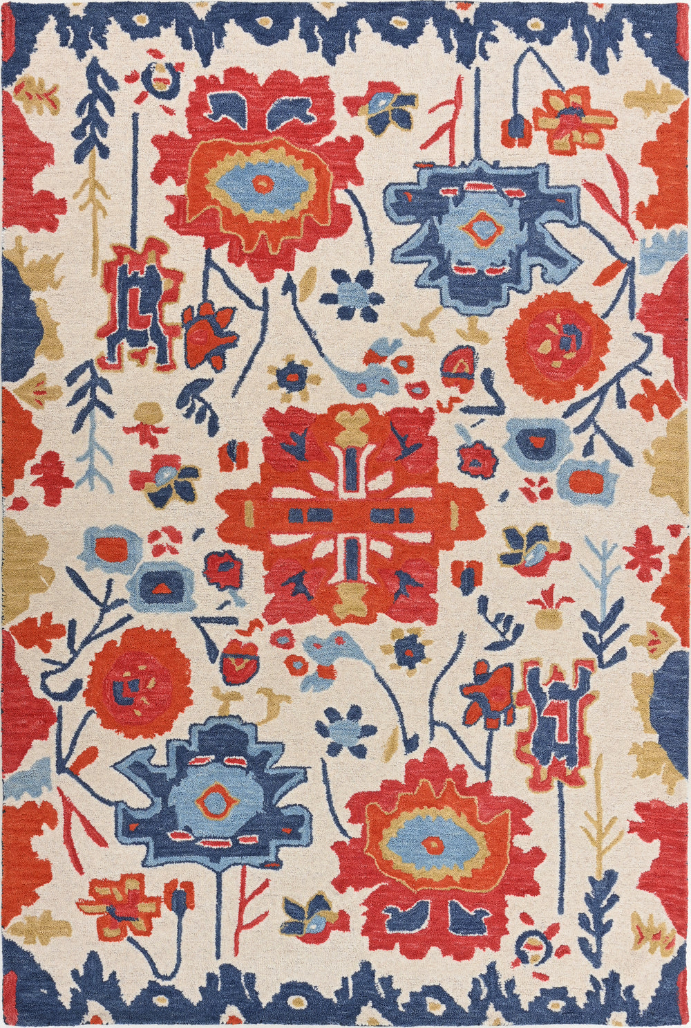Handmade Oushak Wool Area Rug – Featuring Floral and Botanical Patterns in Soft Tones