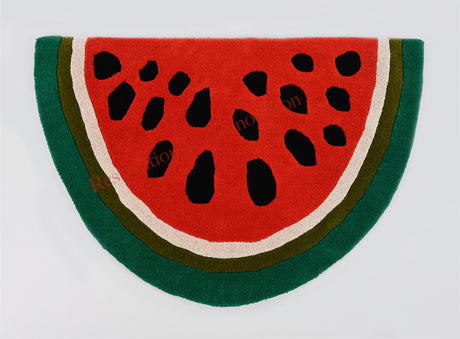 Colorful Fruit Shaped Hand-Tufted Wool Rug - Multi-Fruit Design, Soft & Durable Area Rug for Kids Room, Playroom, Kitchen & Home Decor