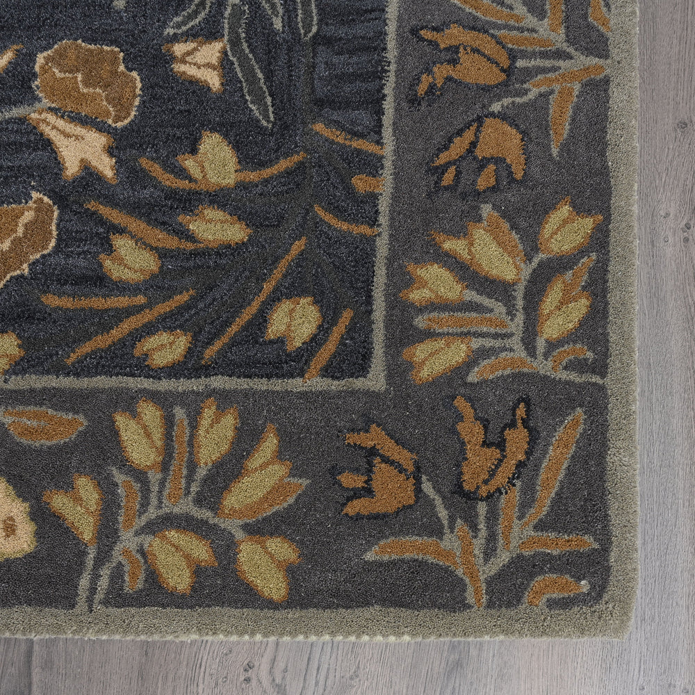 Hand-Tufted Adeline Wool Rug in Beige/Blue with Traditional Floral Tulip Design