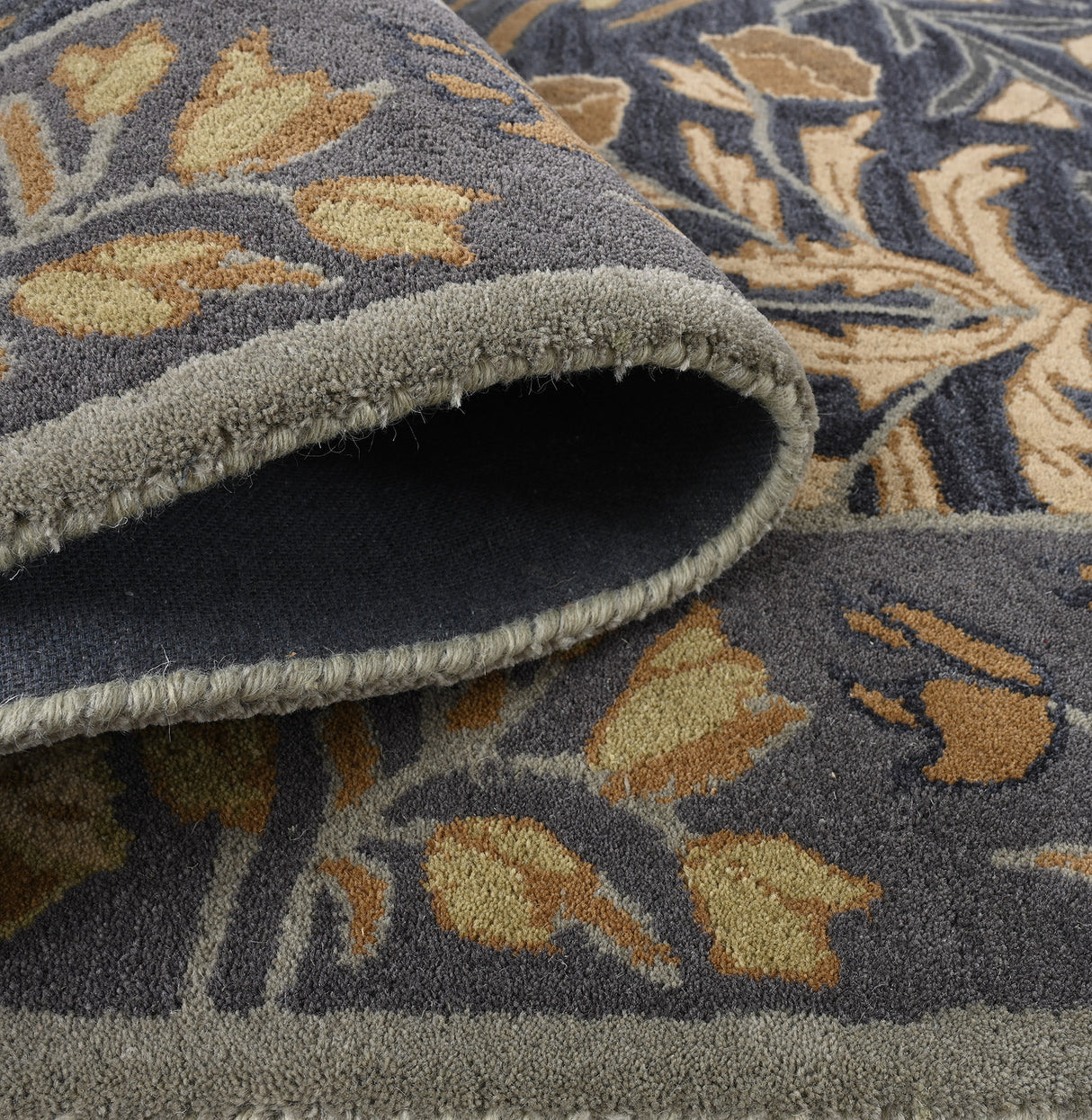 Hand-Tufted Adeline Wool Rug in Beige/Blue with Traditional Floral Tulip Design