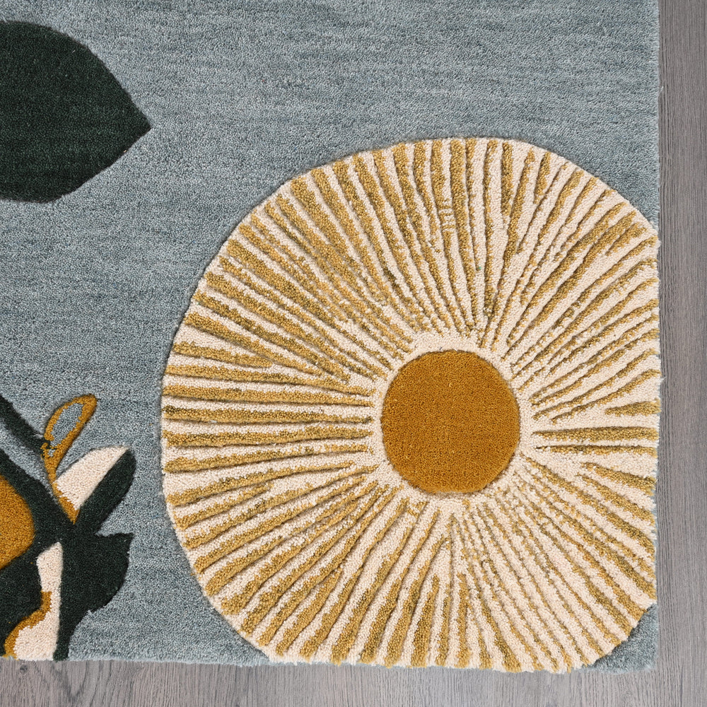 Hand-Tufted Wool Area Rug - Modern Floral Design, Soft & Durable, Non-Slip & Pet-Friendly Carpet for Living Room & Bedroom