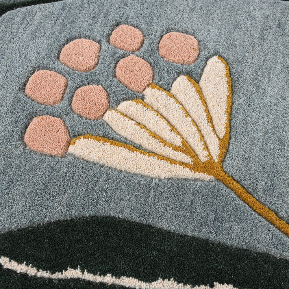 Hand-Tufted Wool Area Rug - Modern Floral Design, Soft & Durable, Non-Slip & Pet-Friendly Carpet for Living Room & Bedroom