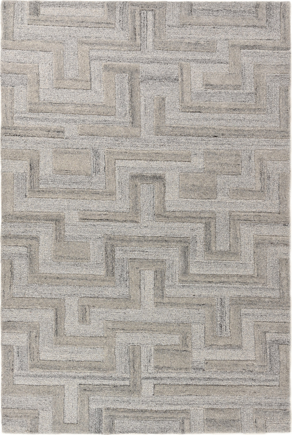 Geometric Wool Rug – Hand-Tufted, Modern Maze Design, Soft & Durable