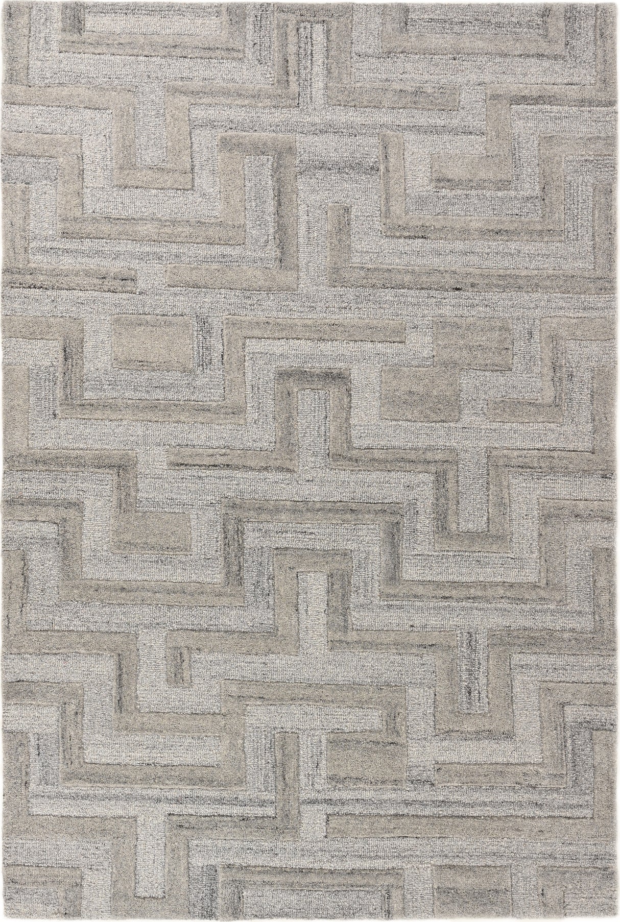 Geometric Wool Rug – Hand-Tufted, Modern Maze Design, Soft & Durable