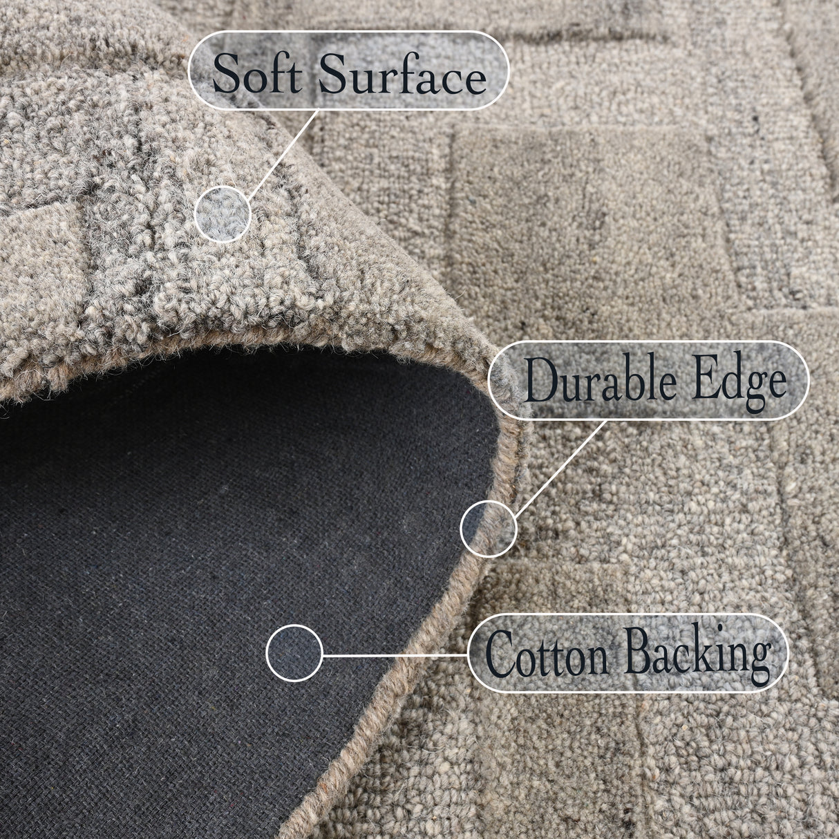 Geometric Wool Rug – Hand-Tufted, Modern Maze Design, Soft & Durable