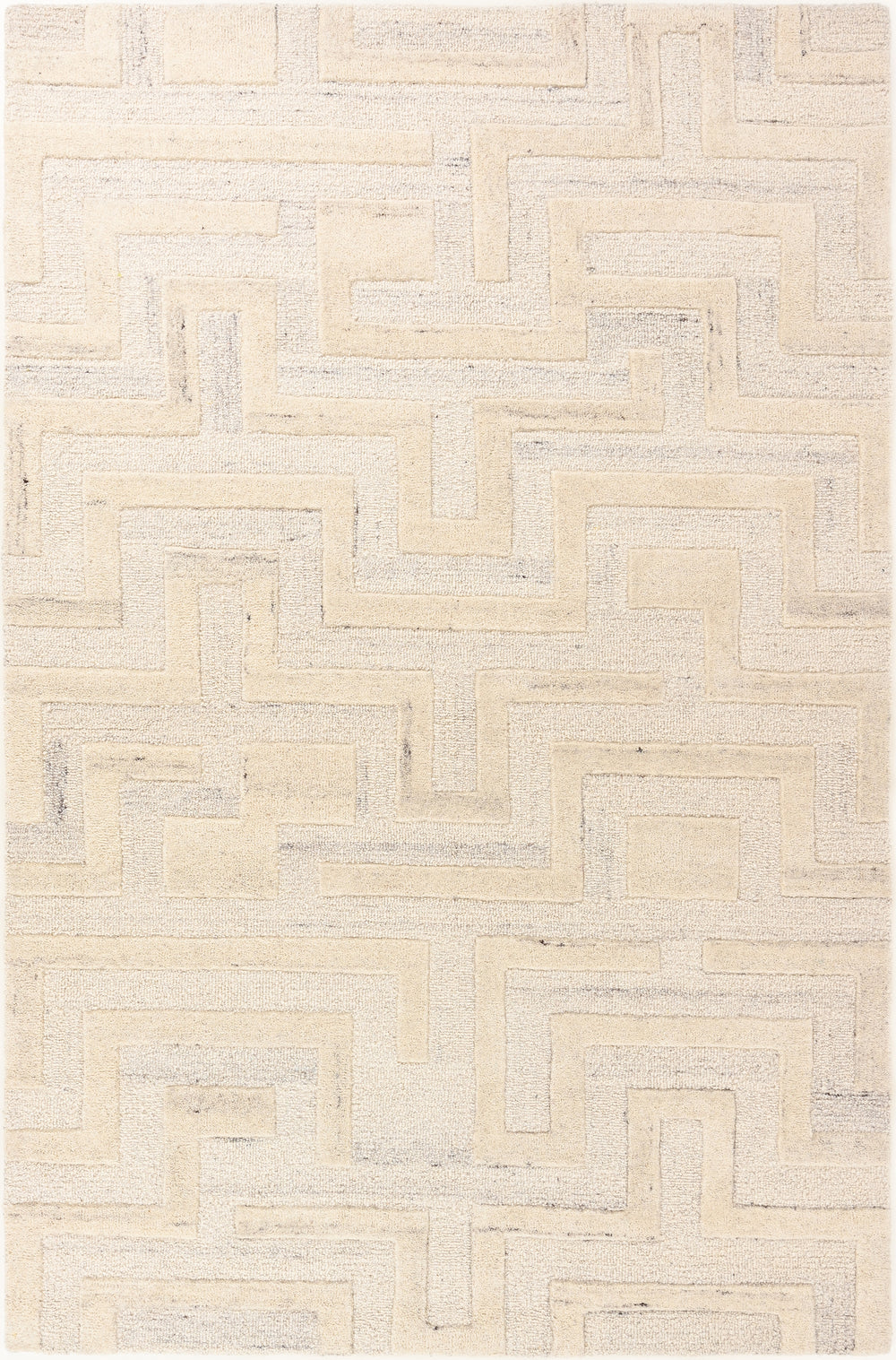 Geometric Wool Rug – Hand-Tufted, Modern Maze Design, Soft & Durable