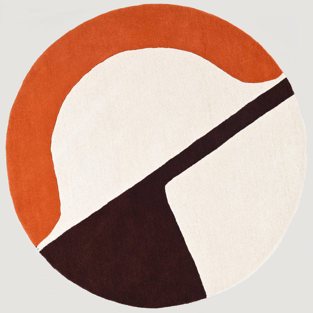 Hand-Tufted Round Wool Rug – Modern Circular Design, 100% Natural Wool