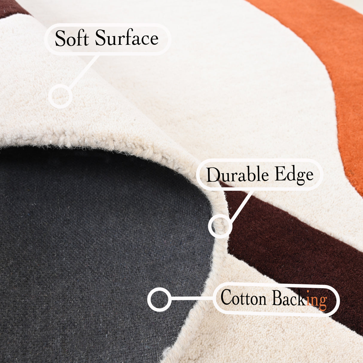 Hand-Tufted Round Wool Rug – Modern Circular Design, 100% Natural Wool