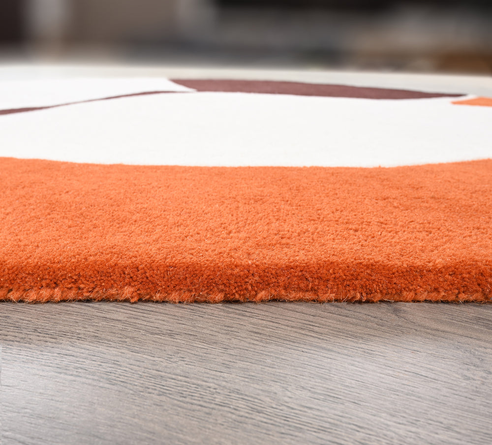 Hand-Tufted Round Wool Rug – Modern Circular Design, 100% Natural Wool