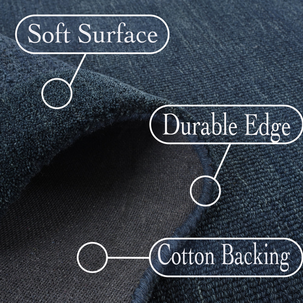 Scalloped Wool Rug – Hand-Tufted, Thick & Soft, Wavy Edge with Cotton Backing