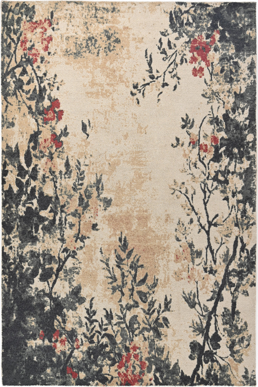 Hand-Tufted Wool Area Rug – Botanical Design with Garden-Inspired Pattern