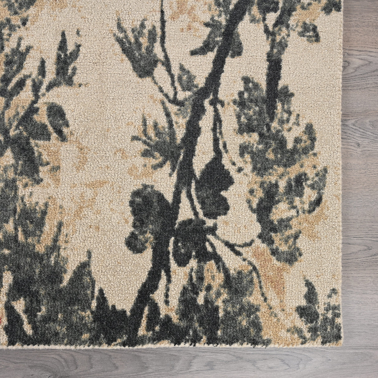 Hand-Tufted Wool Area Rug – Botanical Design with Garden-Inspired Pattern