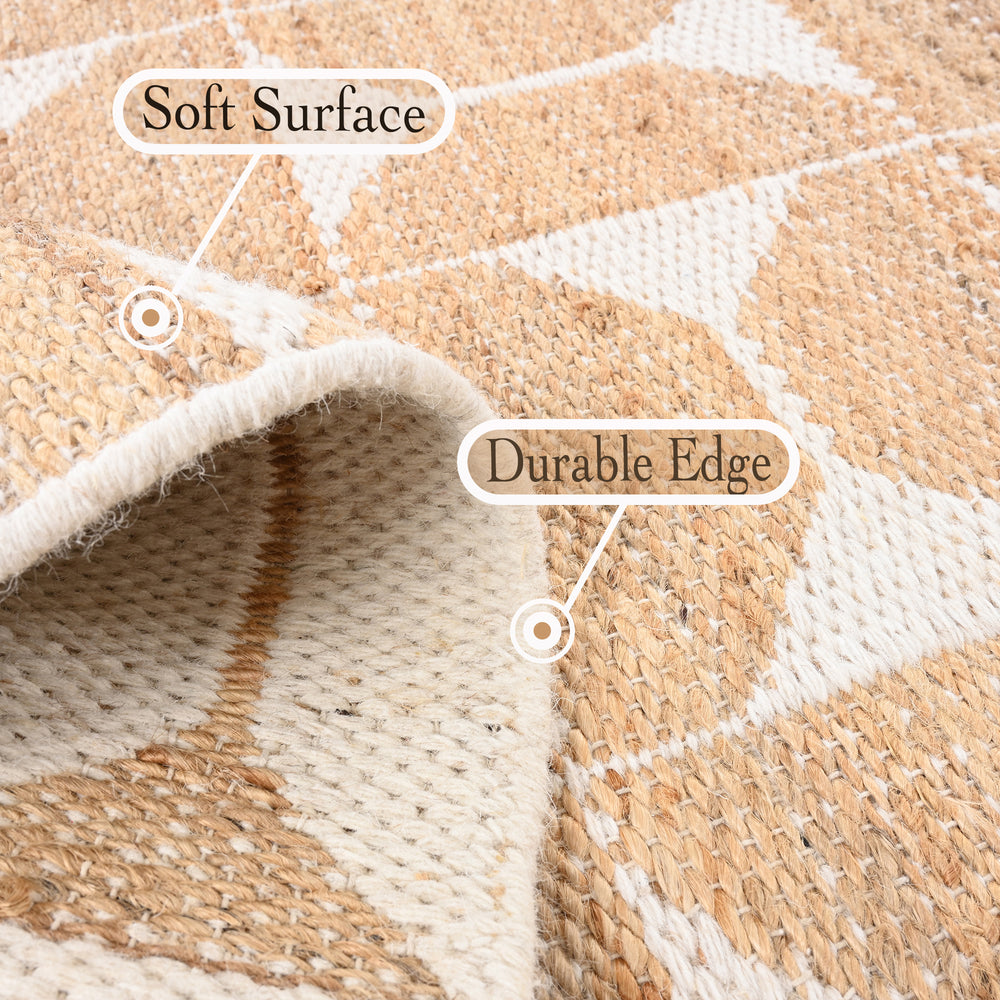 Handwoven Jute Rug with Cotton Base