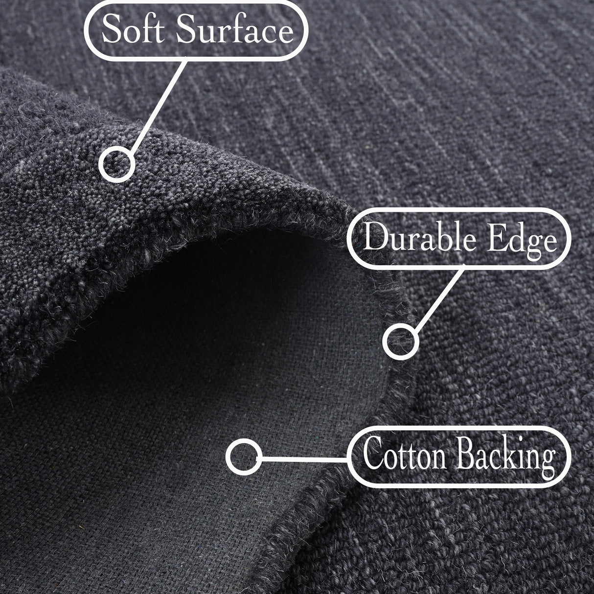 Scalloped Wool Rug – Hand-Tufted, Thick & Soft, Wavy Edge with Cotton Backing