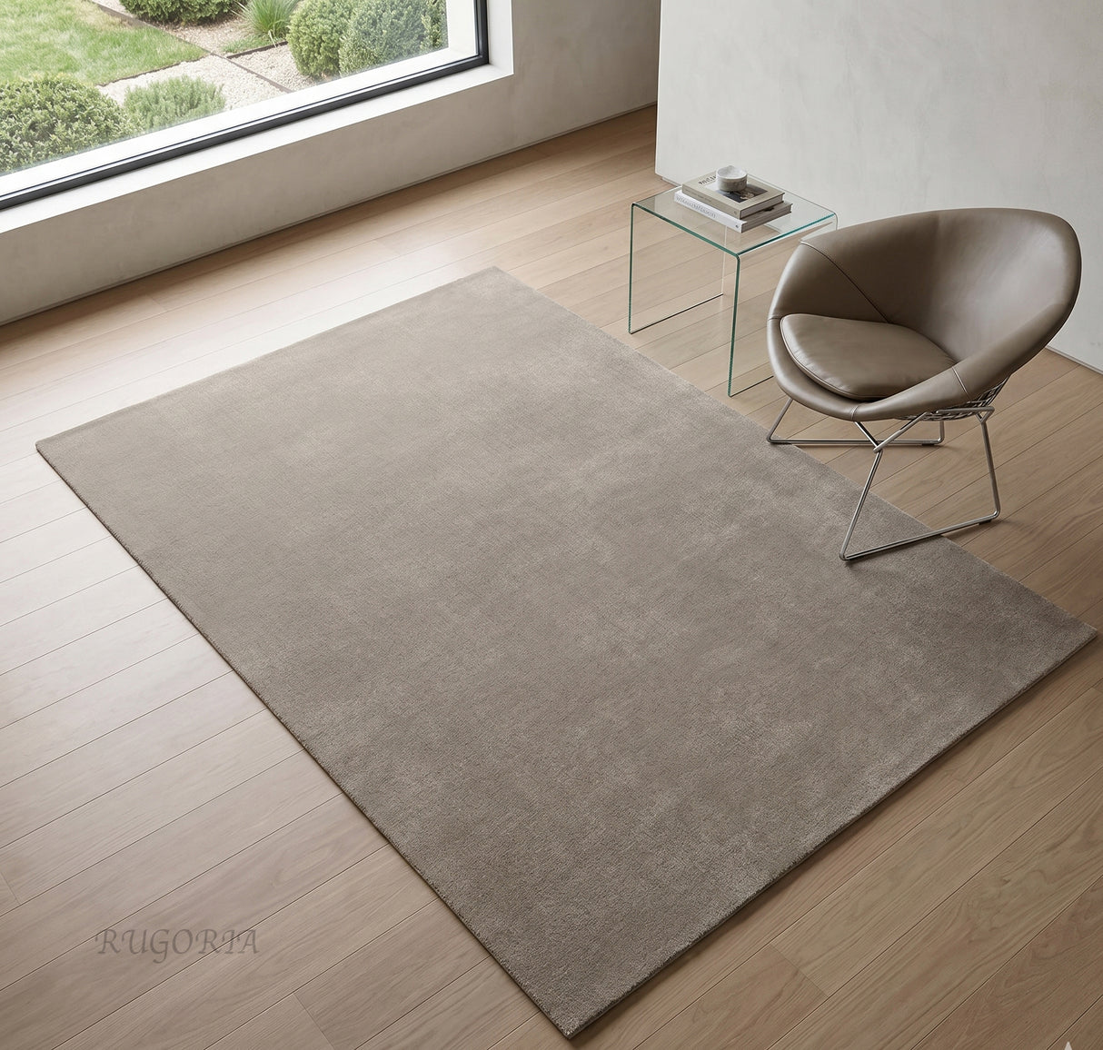 Solid Hand Tufted Wool Area Rug, Soft Plush Carpet